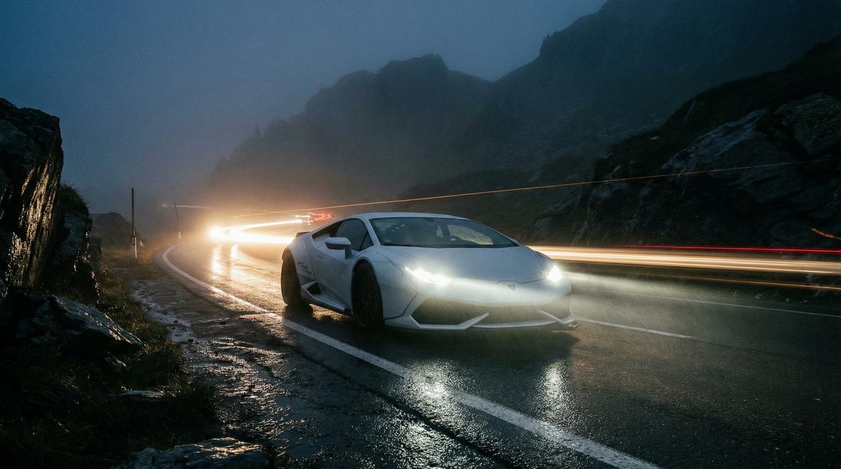 爱情岛汽车改装视频-夜间山路宽体跑车实拍